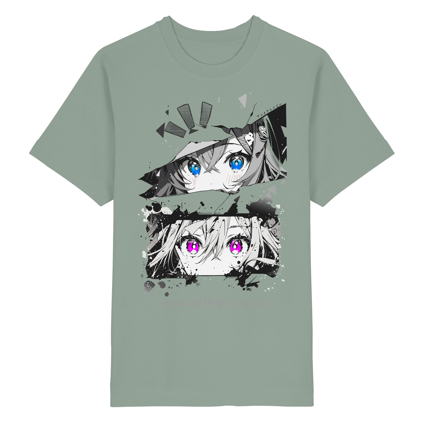 "Anime Eyes" Front - Heavy Oversized Organic Shirt