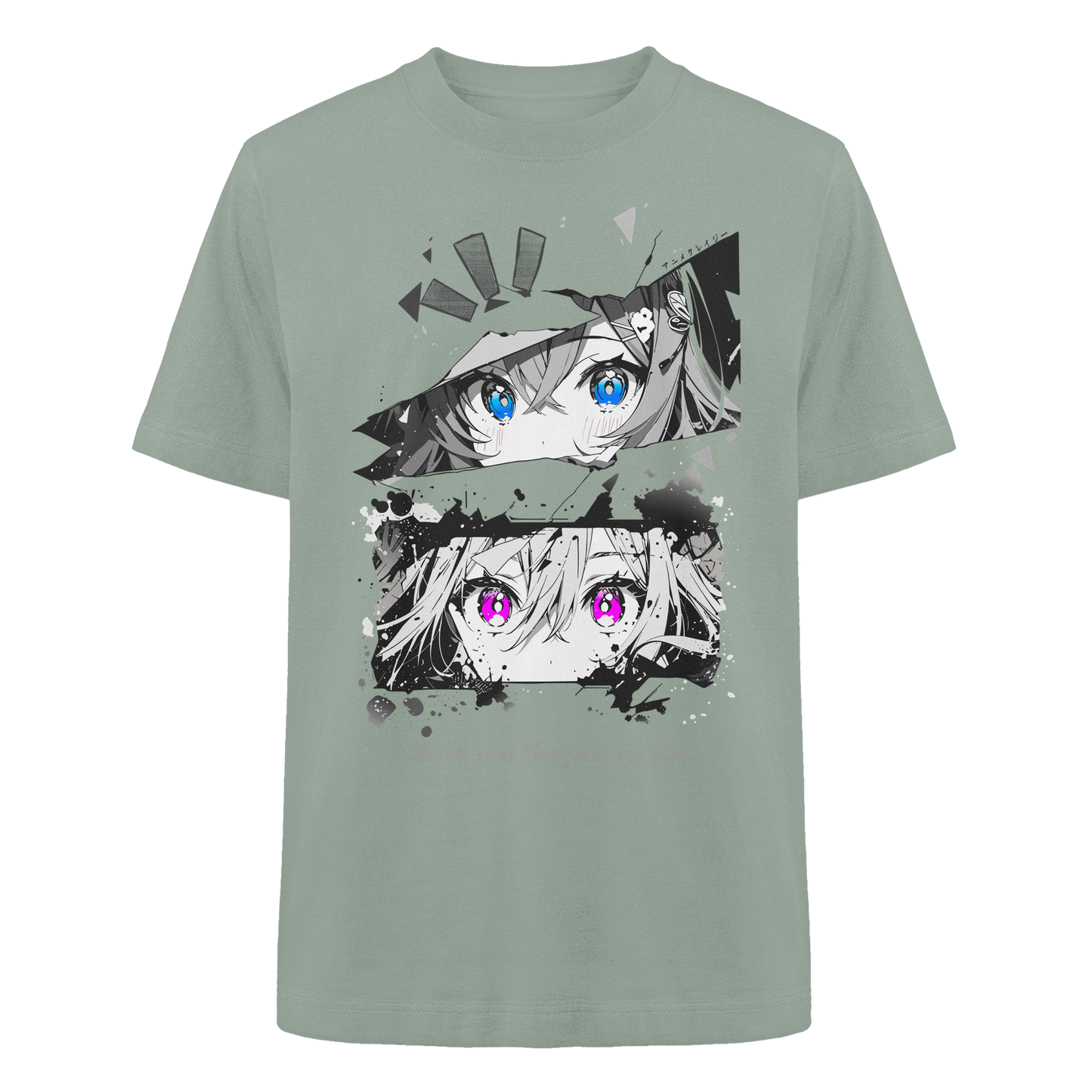 "Anime Eyes" Front - Heavy Oversized Organic Shirt