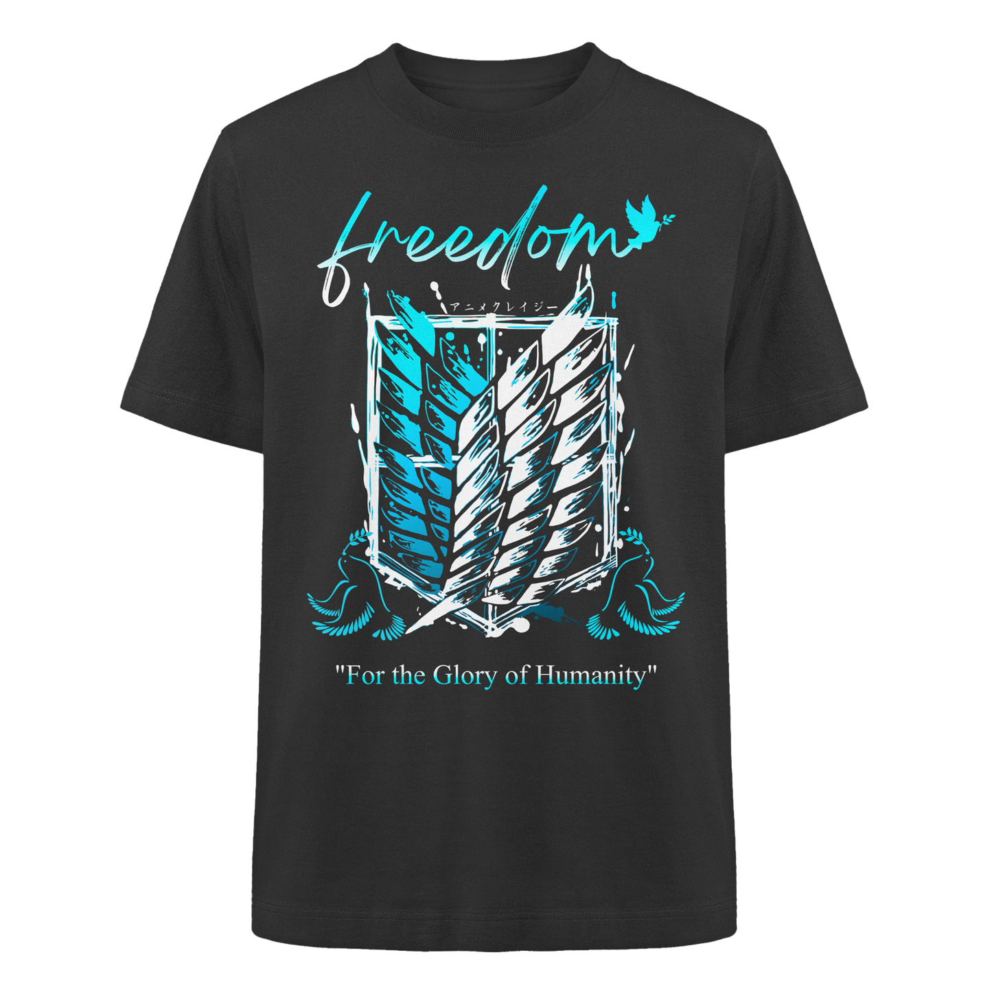 "Blue Rebellion - Wings Of Hope" Front Heavy Oversized Organic Shirt
