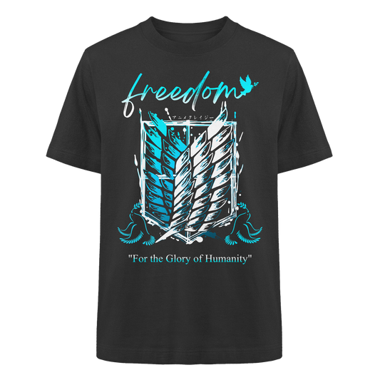"Blue Rebellion - Wings Of Hope" Front Heavy Oversized Organic Shirt