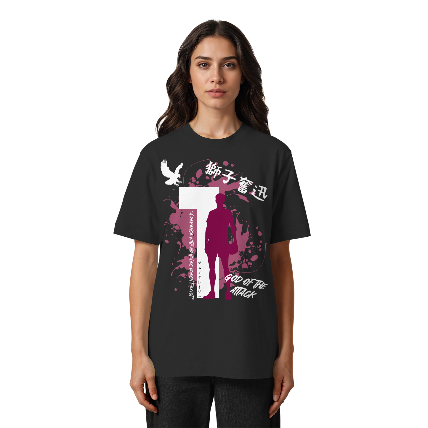 "God Of The Attack" Front Organic Heavy Oversized Shirt