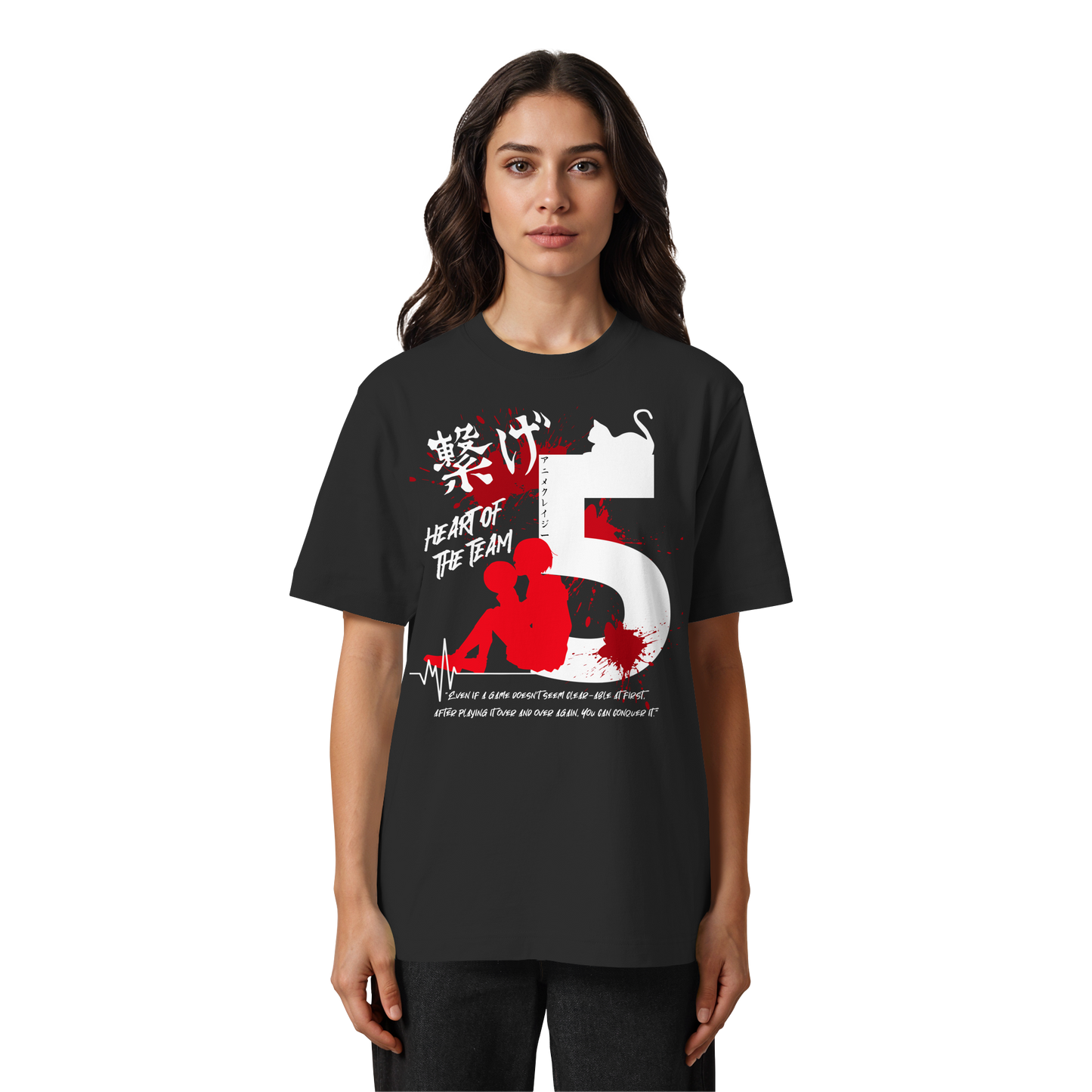 "Heart Of The Team" Front Organic Heavy Oversized Shirt