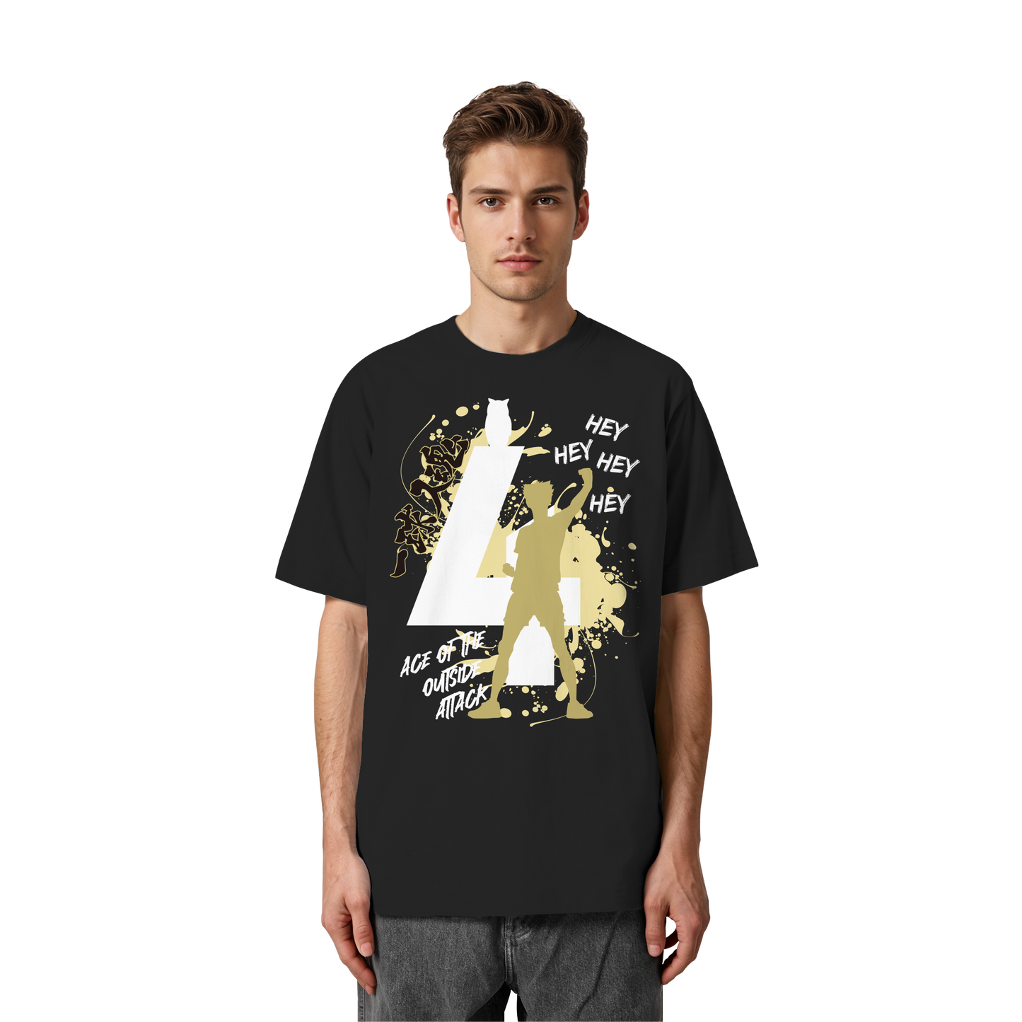 "Ace Of The Outside Attack" Front Organic Heavy Oversized Shirt