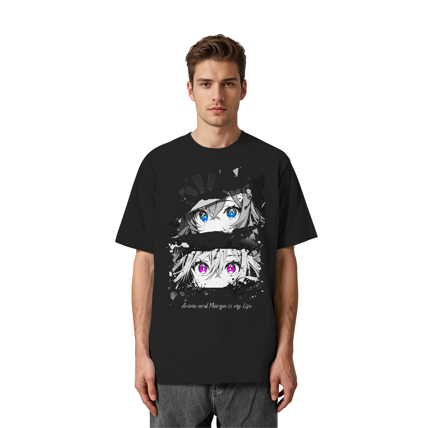 "Anime Eyes" Front - Heavy Oversized Organic Shirt