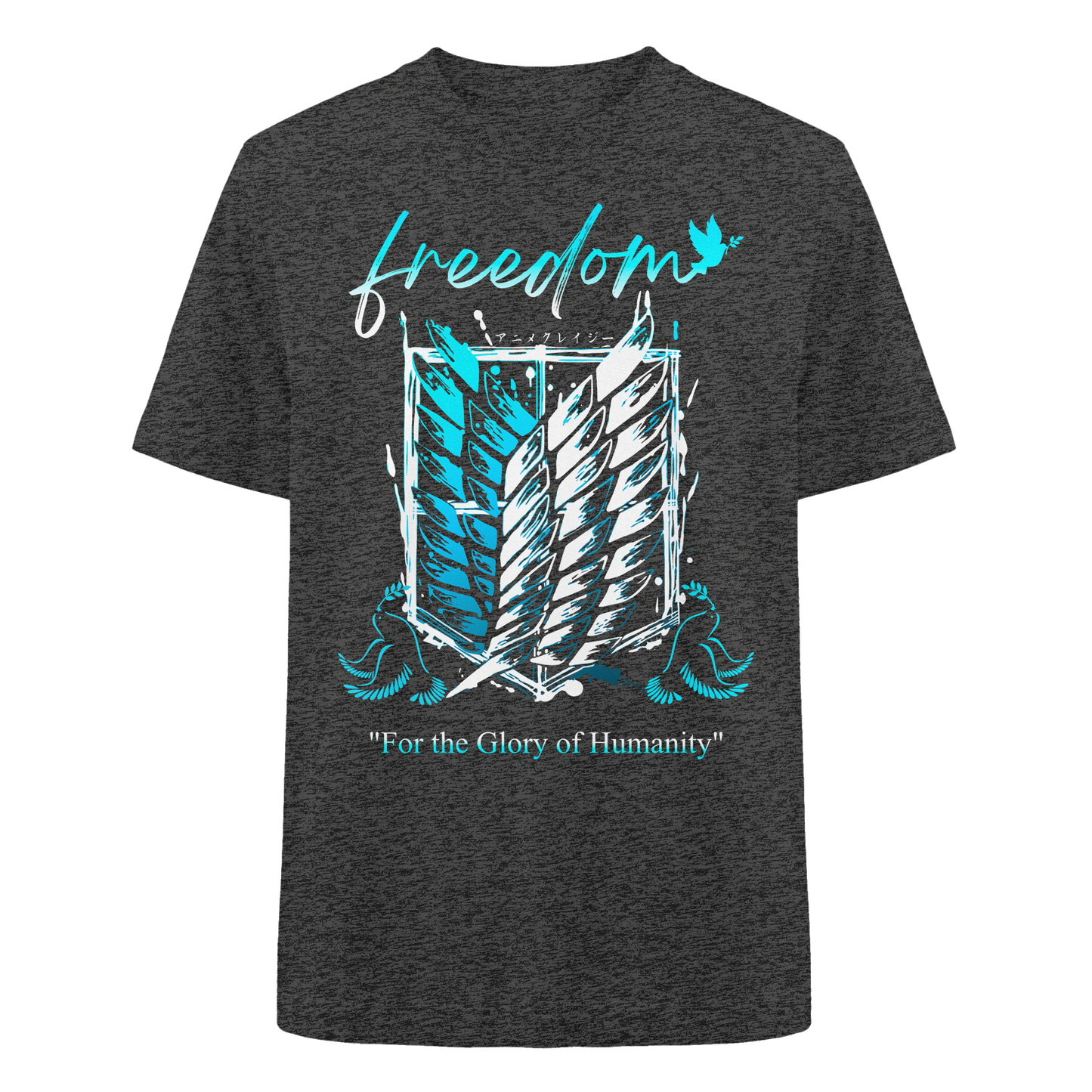 "Blue Rebellion - Wings Of Hope" Front Heavy Oversized Organic Shirt