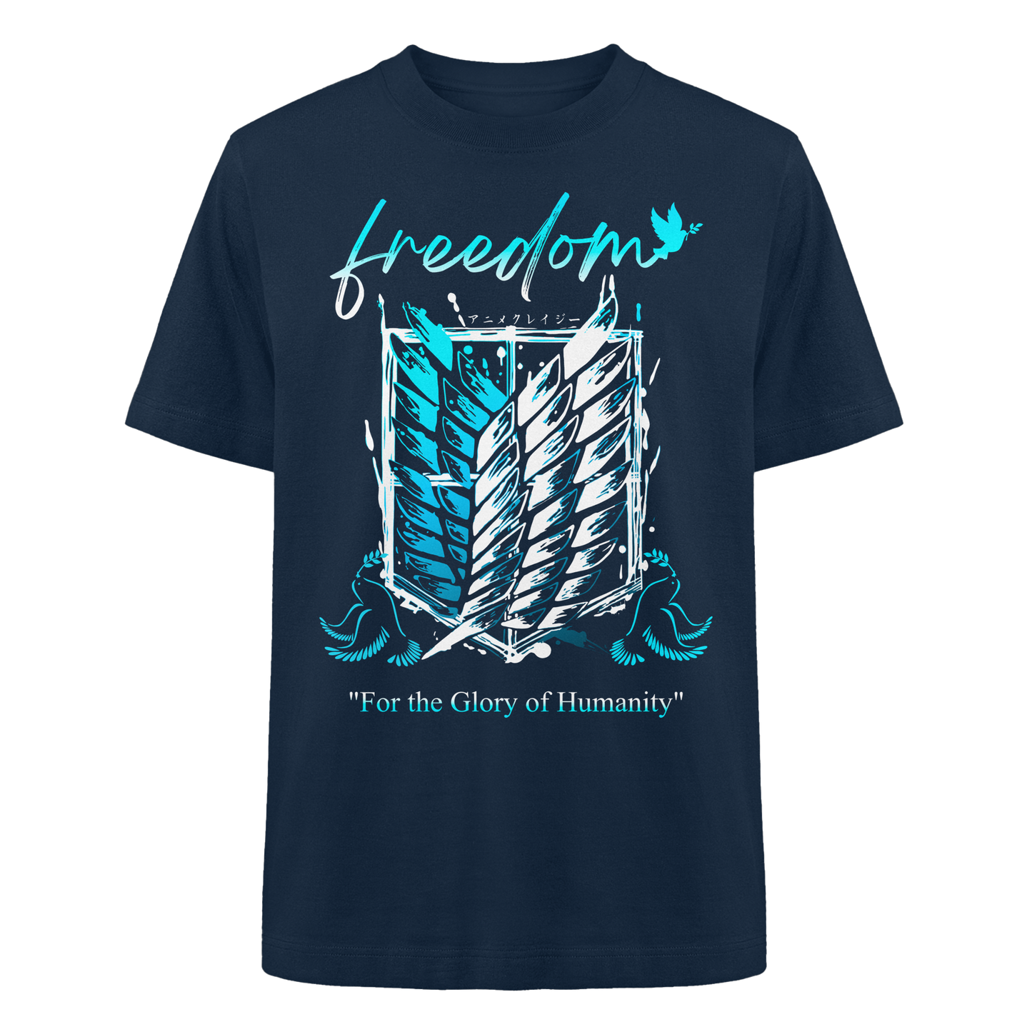 "Blue Rebellion - Wings Of Hope" Front Heavy Oversized Organic Shirt