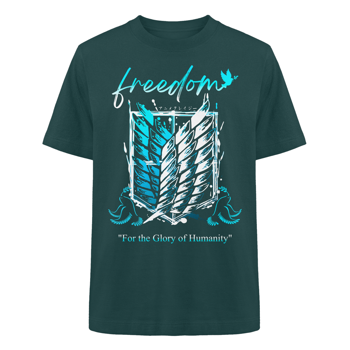 "Blue Rebellion - Wings Of Hope" Front Heavy Oversized Organic Shirt