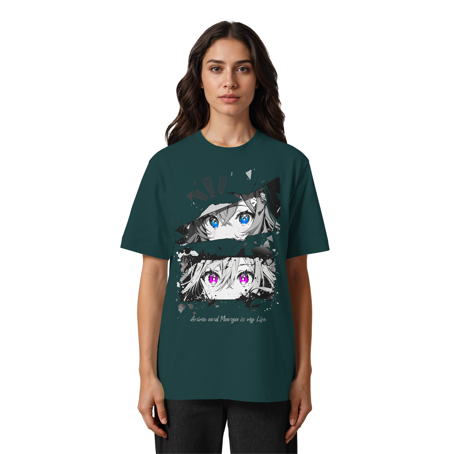 "Anime Eyes" Front - Heavy Oversized Organic Shirt