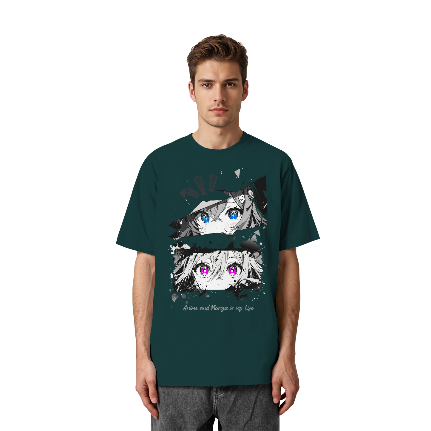 "Anime Eyes" Front - Heavy Oversized Organic Shirt