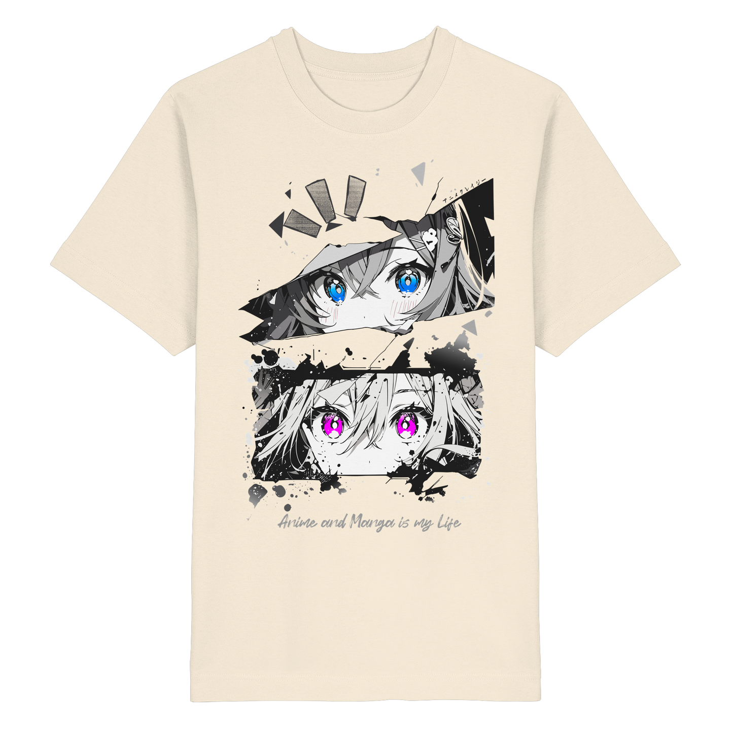 "Anime Eyes" Front - Heavy Oversized Organic Shirt