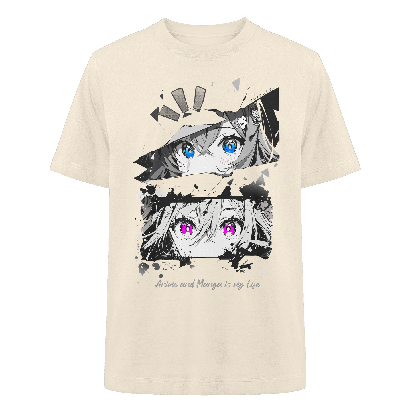 "Anime Eyes" Front - Heavy Oversized Organic Shirt