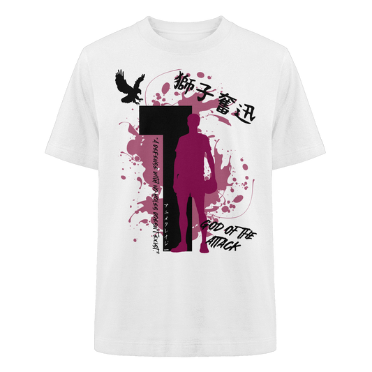 "God Of The Attack" Front Organic Heavy Oversized Shirt