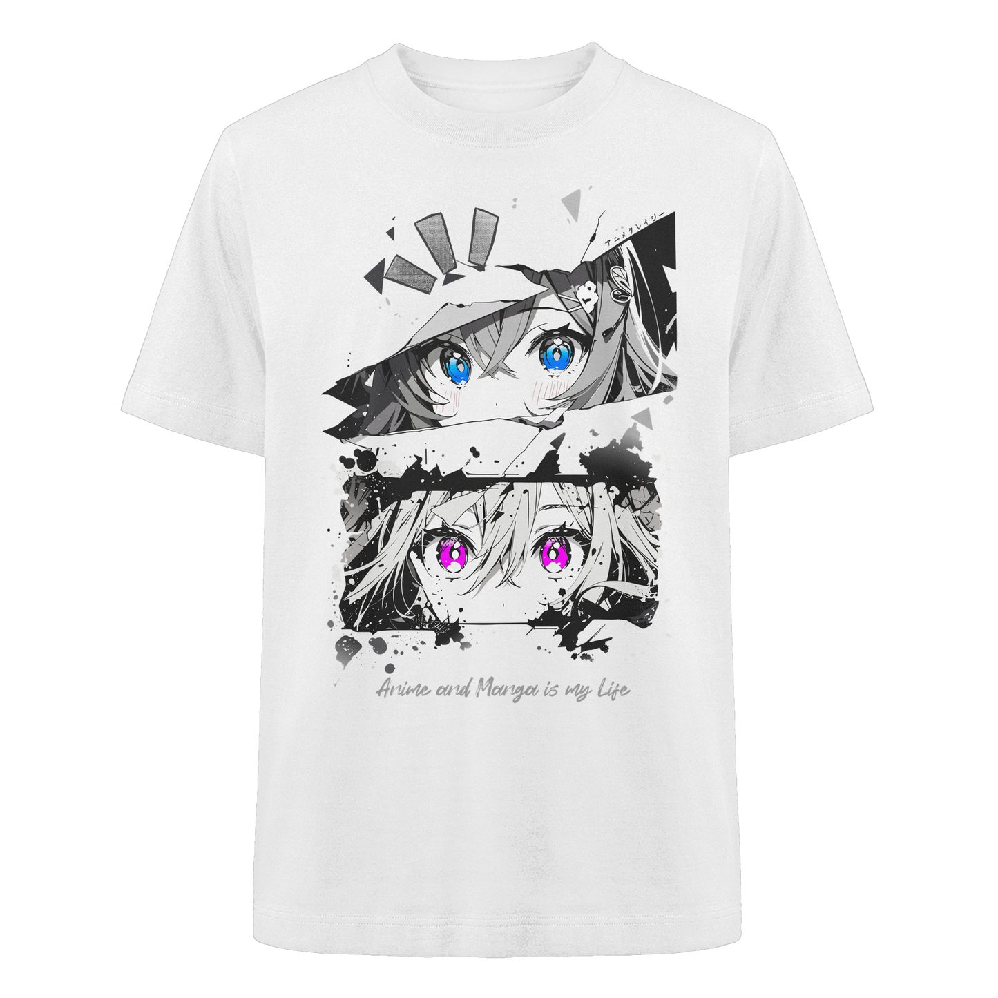 "Anime Eyes" Front - Heavy Oversized Organic Shirt