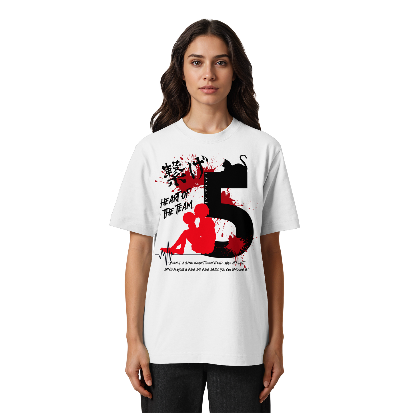 "Heart Of The Team" Front Organic Heavy Oversized Shirt