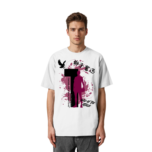 "God Of The Attack" Front Organic Heavy Oversized Shirt