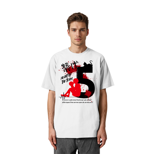 "Heart Of The Team" Front Organic Heavy Oversized Shirt