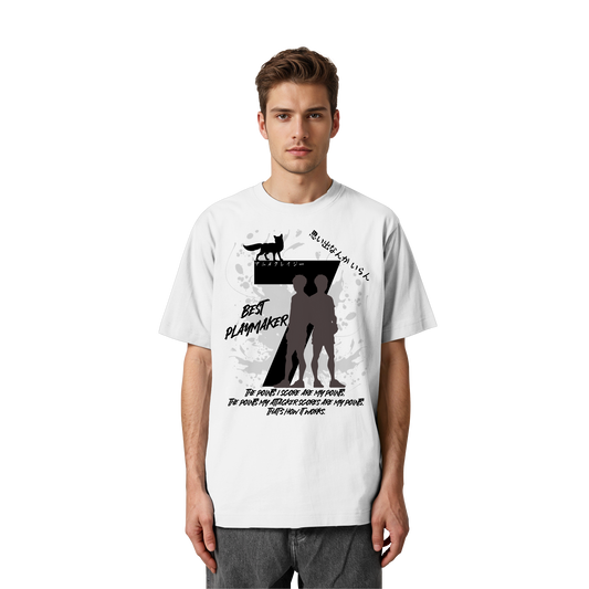 "Best Playmaker" Front Organic Heavy Oversized Shirt