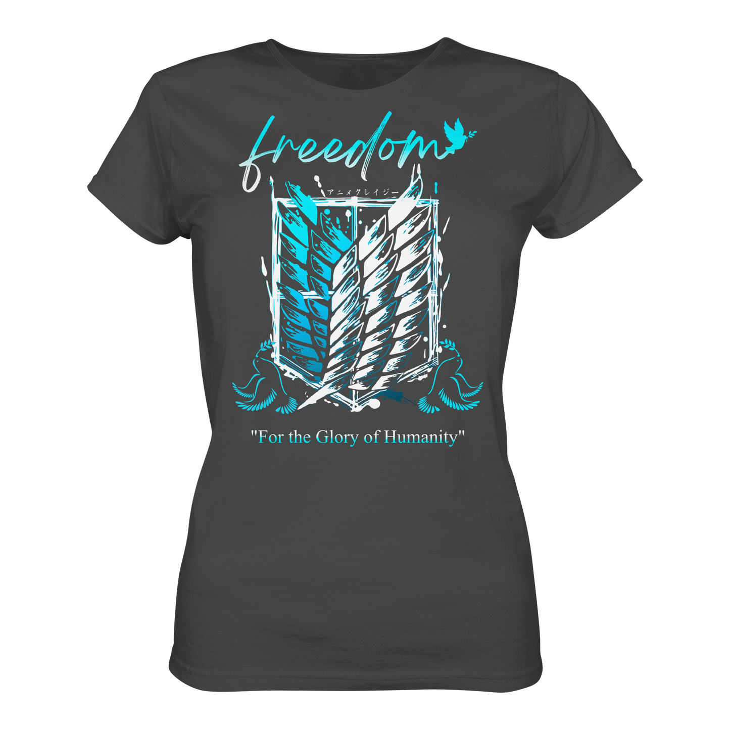 "Blue Rebellion - Wings Of Hope" Front Women Organic Shirt