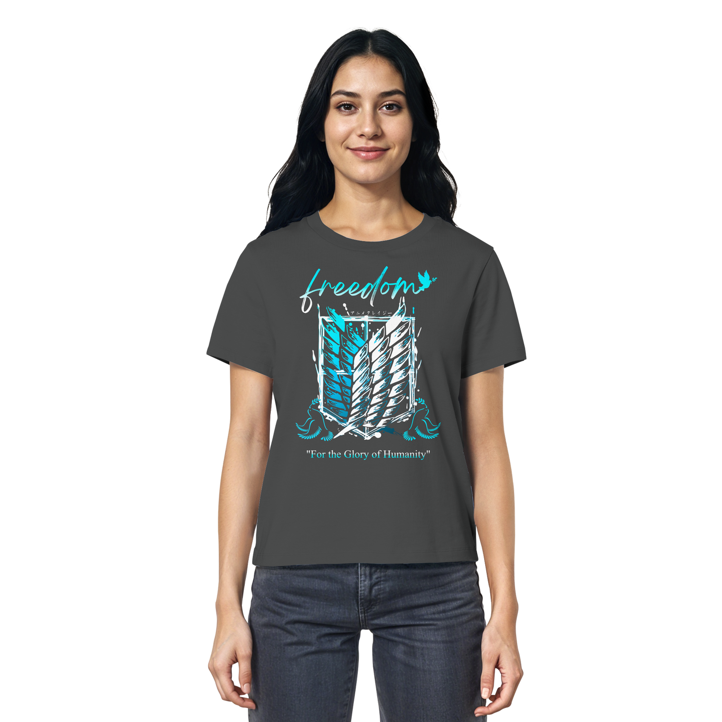 "Blue Rebellion - Wings Of Hope" Front Women Organic Shirt