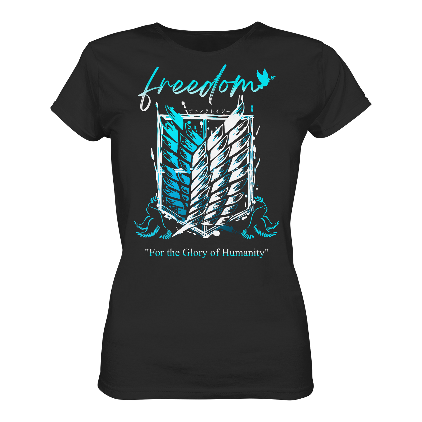 "Blue Rebellion - Wings Of Hope" Front Women Organic Shirt