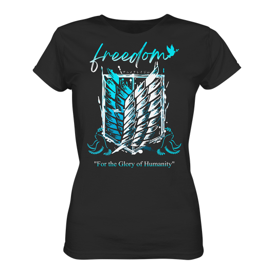 "Blue Rebellion - Wings Of Hope" Front Women Organic Shirt