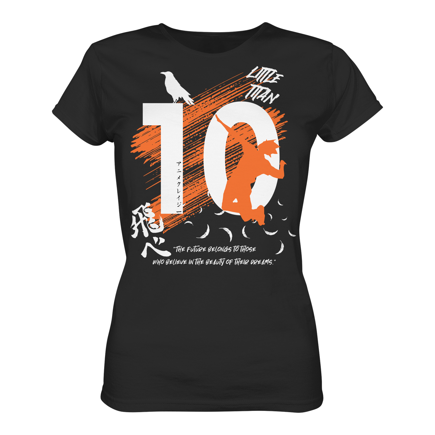 "Little Titan" Front Black Women Organic Shirt