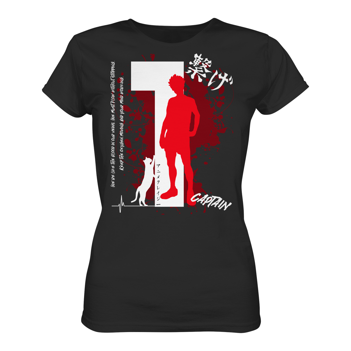 "Captain" Front Black Women Organic Shirt