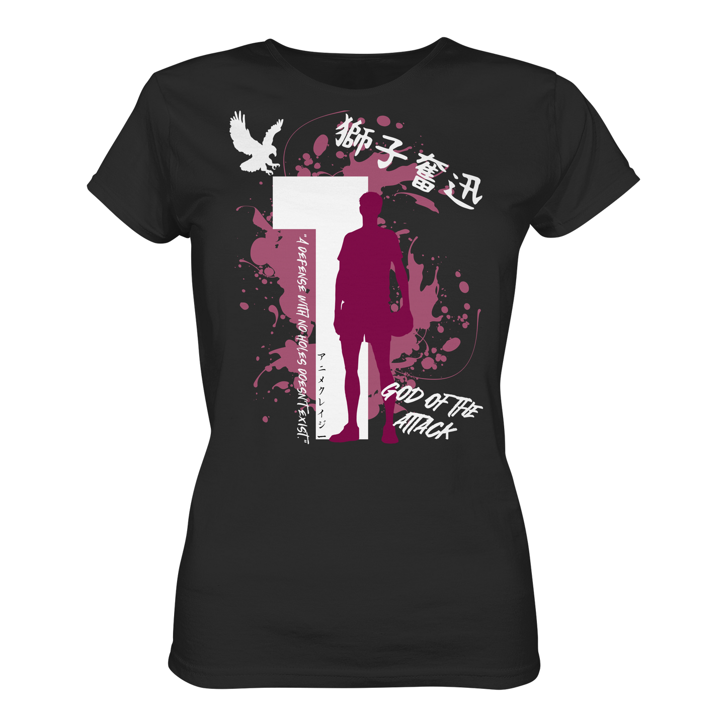 "God Of The Attack" Front Black Women Organic Shirt