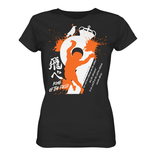 "King Of The Field 2.0" Front Black Women Organic Shirt