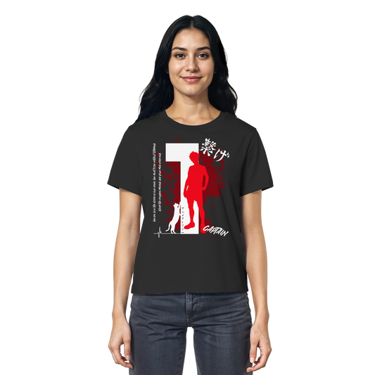 "Captain" Front Black Women Organic Shirt