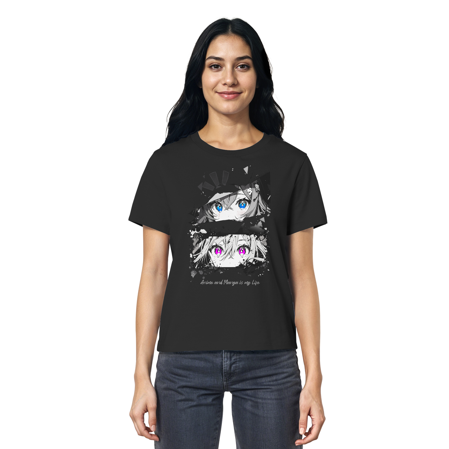"Anime Eyes" Front - Ladies Organic Shirt