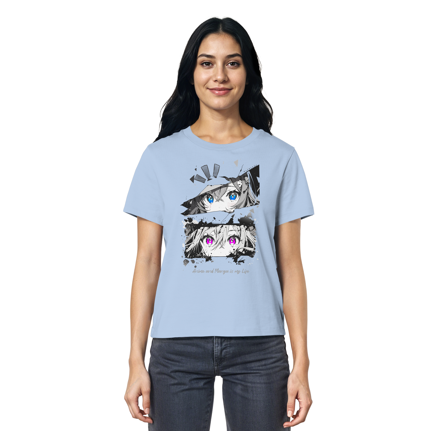 "Anime Eyes" Front - Ladies Organic Shirt