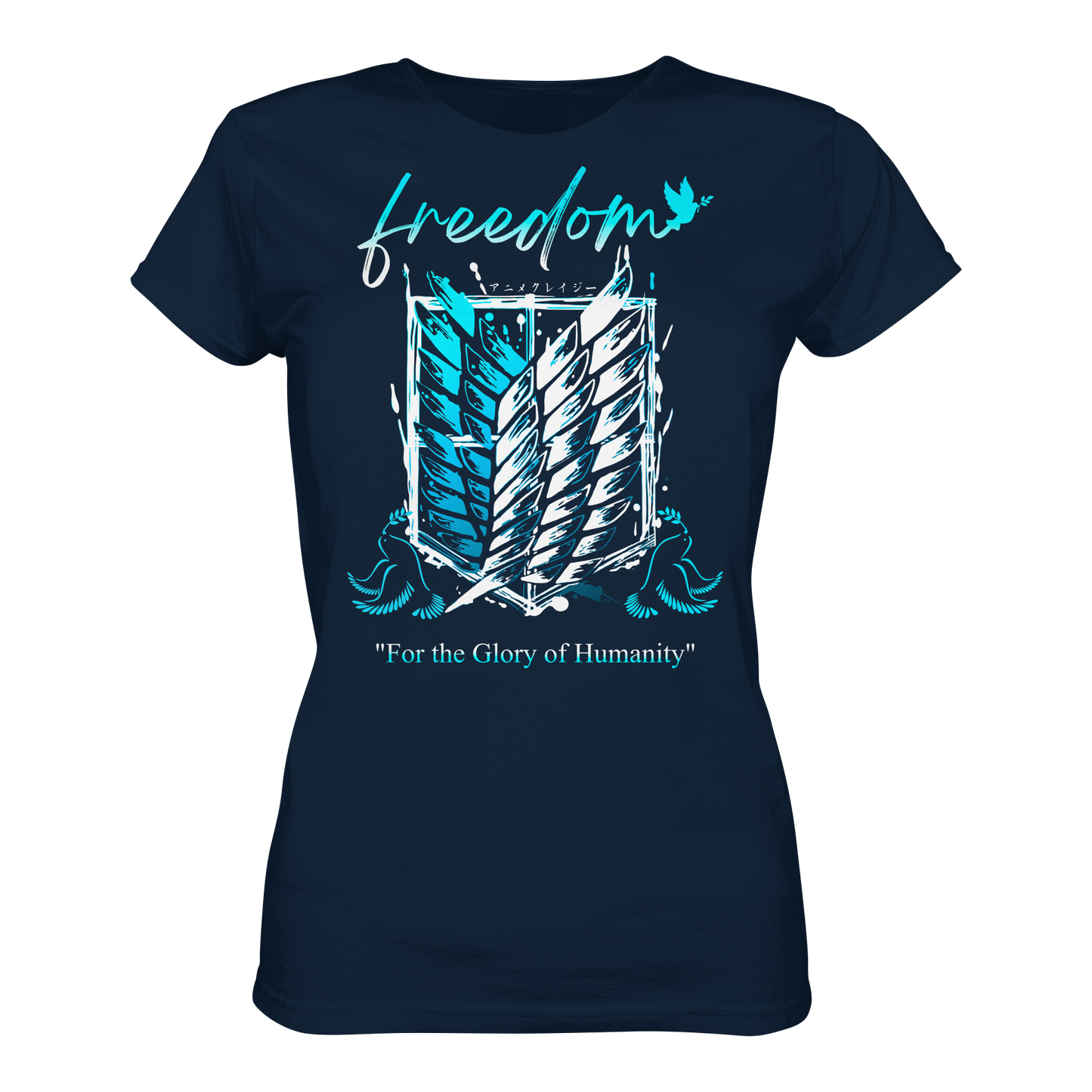 "Blue Rebellion - Wings Of Hope" Front Women Organic Shirt