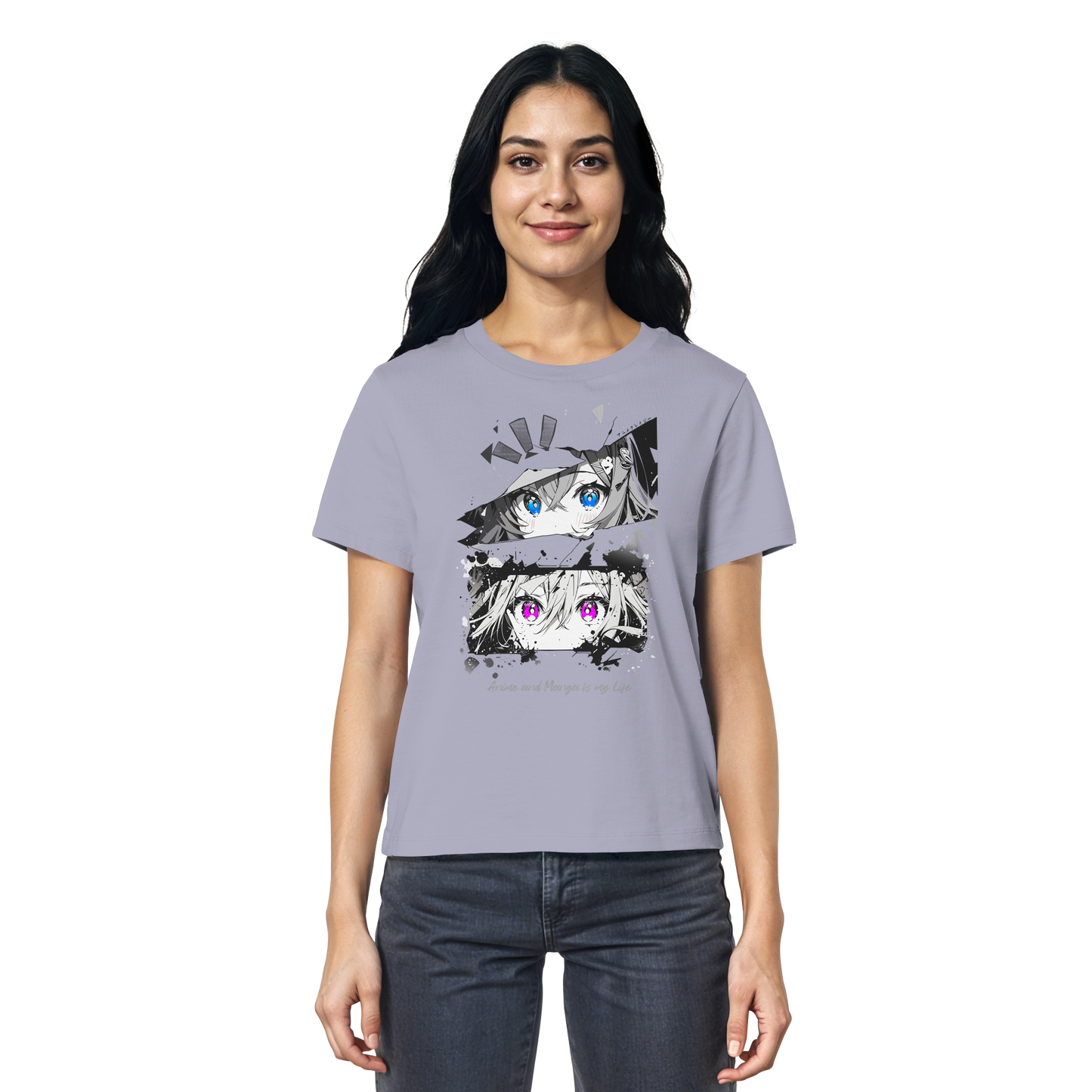 "Anime Eyes" Front - Ladies Organic Shirt