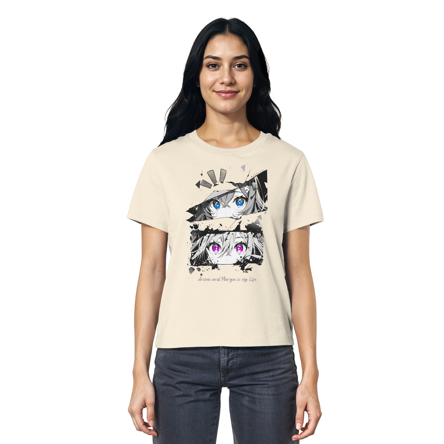 "Anime Eyes" Front - Ladies Organic Shirt