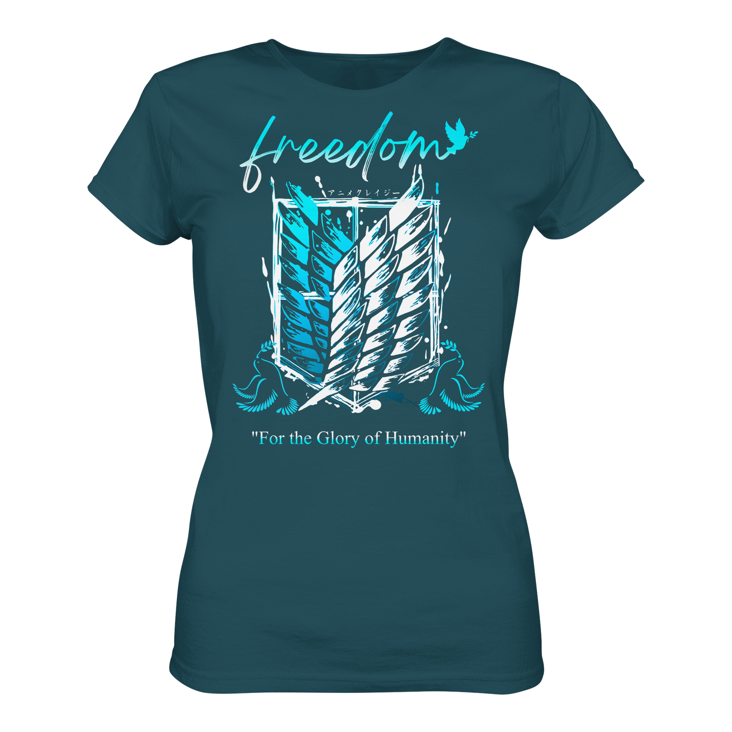 "Blue Rebellion - Wings Of Hope" Front Women Organic Shirt