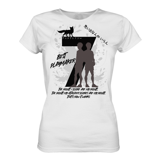 "Best Playmaker" Front White Women Organic Shirt