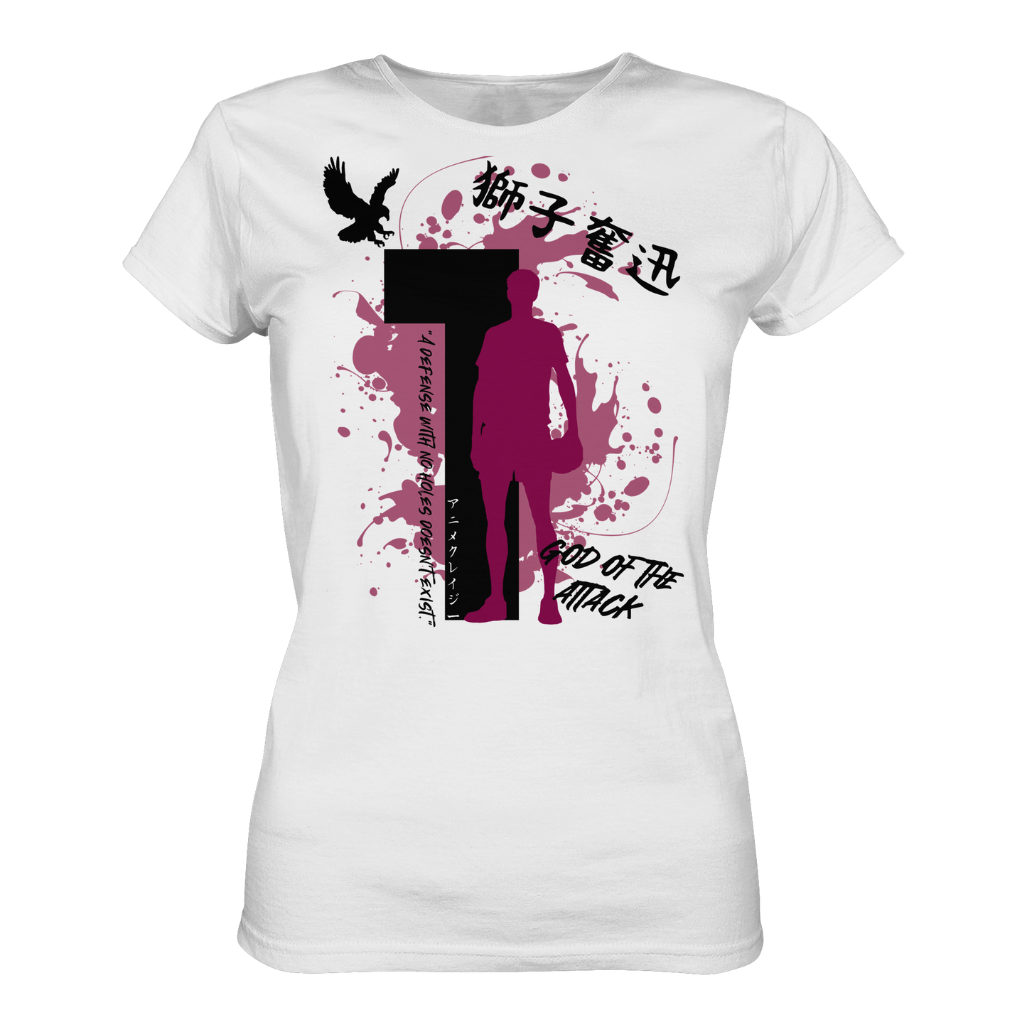 "God Of The Attack" Front White Women Organic Shirt
