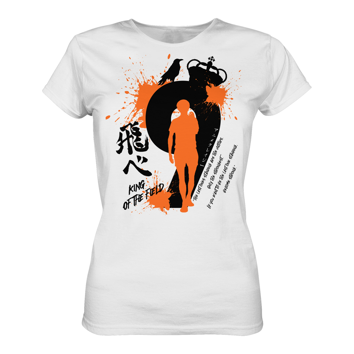 "King Of The Field" Front White Women Organic Shirt