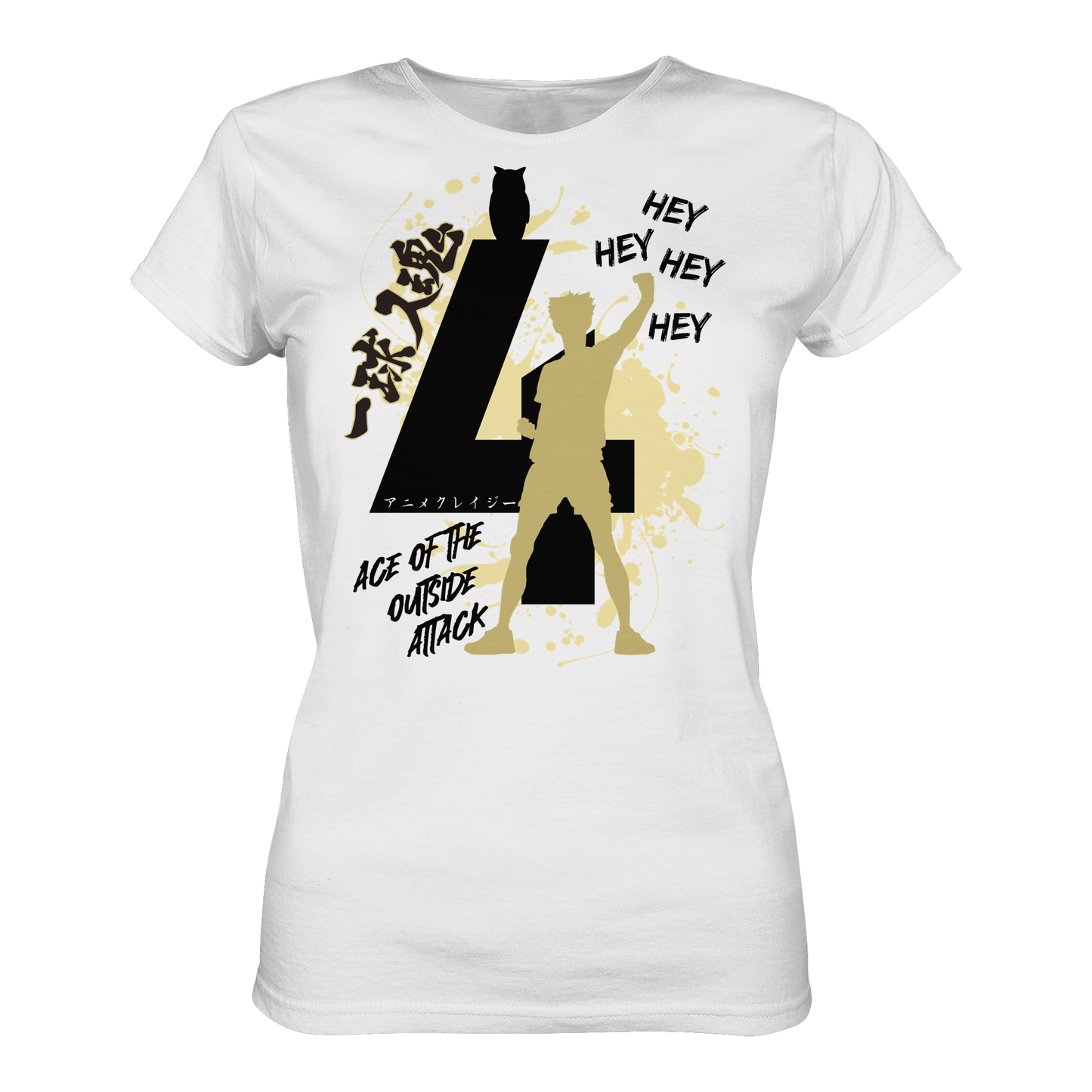 "Ace Of The Outside Attack" Front White Women Organic Shirt