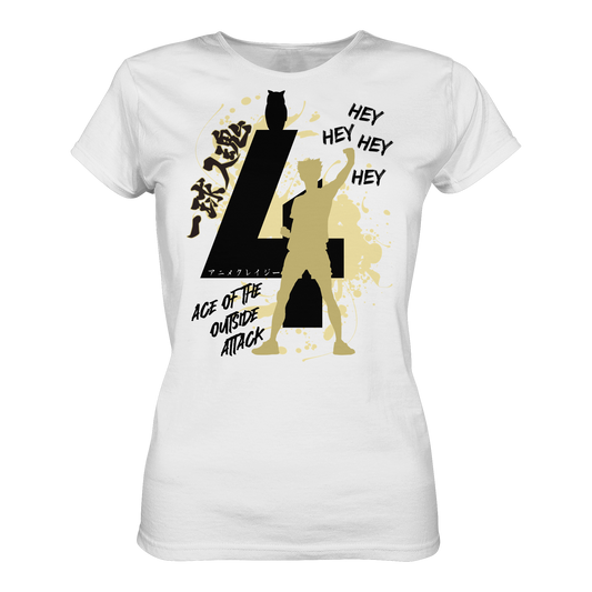 "Ace Of The Outside Attack" Front White Women Organic Shirt