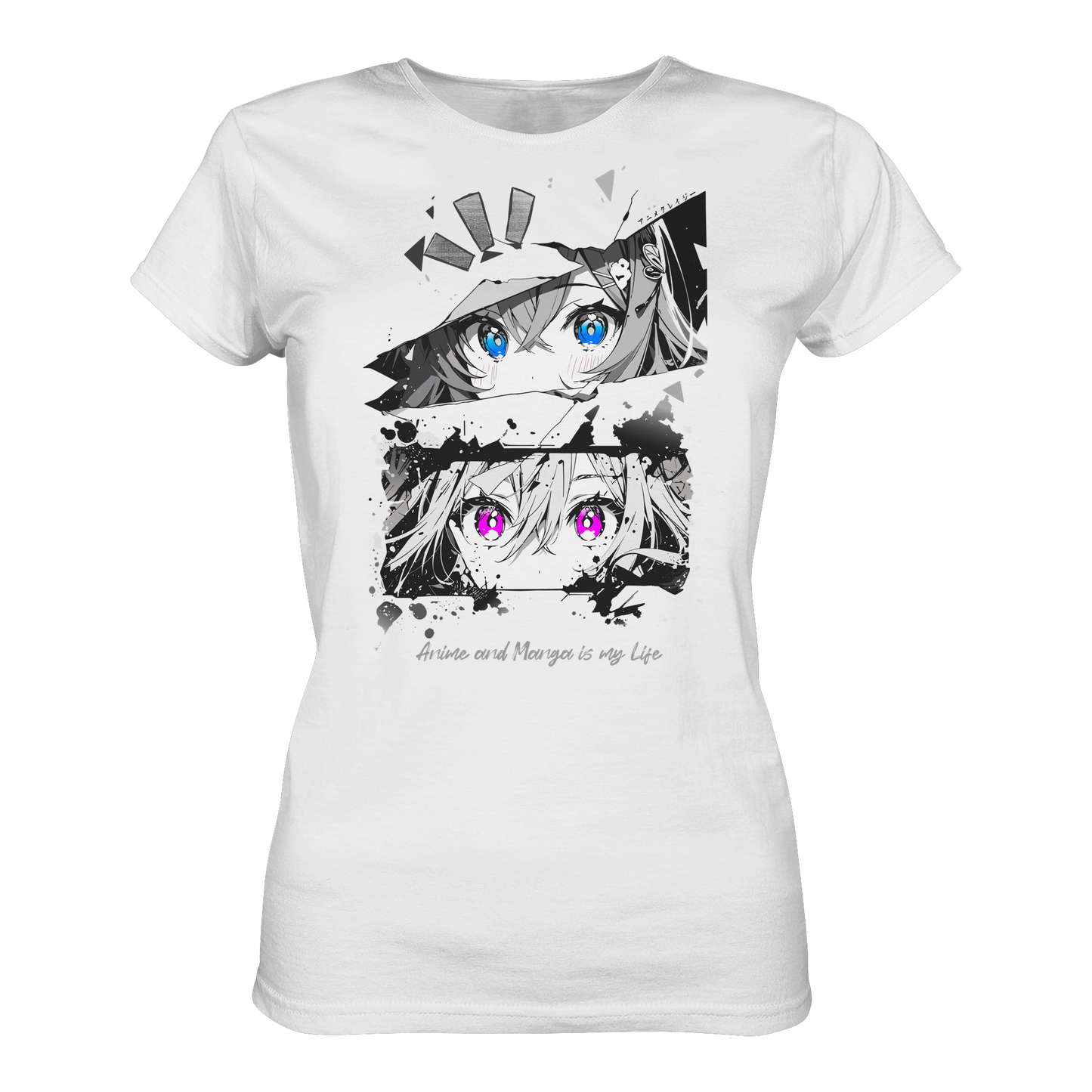 "Anime Eyes" Front - Ladies Organic Shirt