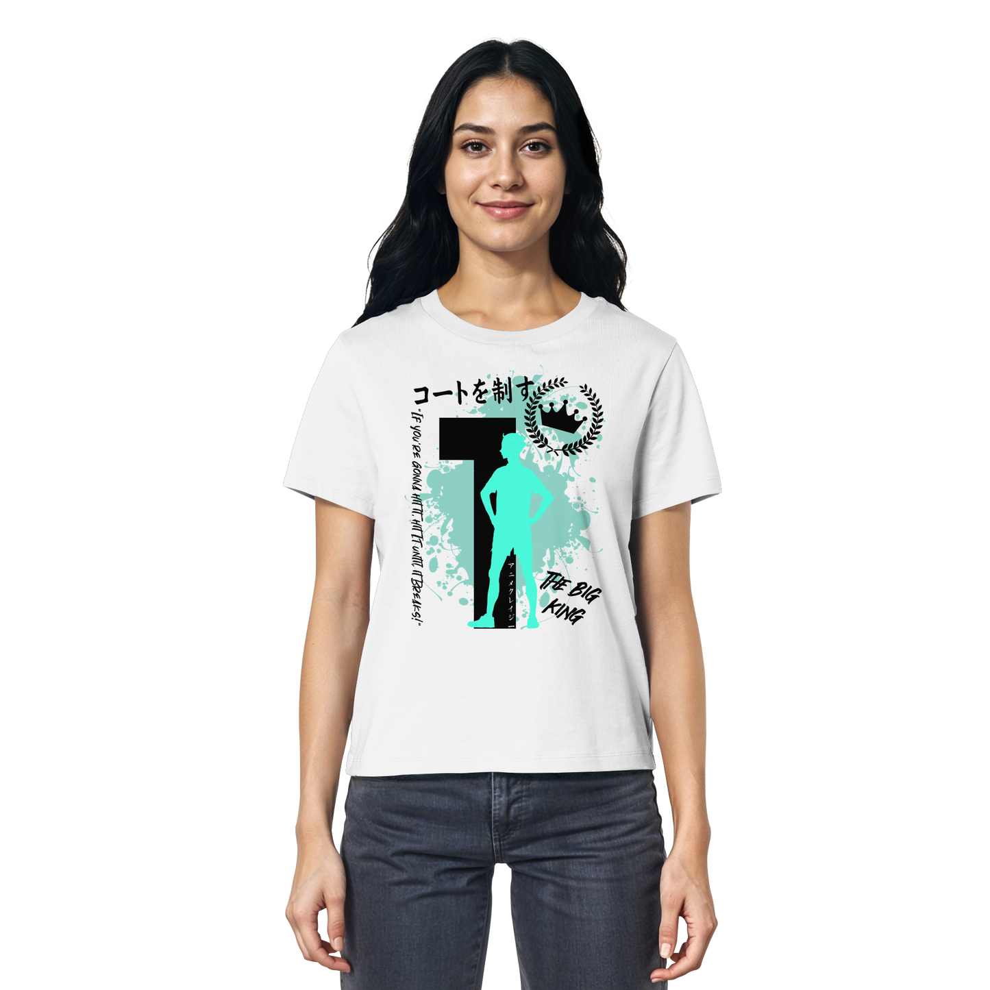 "The Big King" Front White Women Organic Shirt