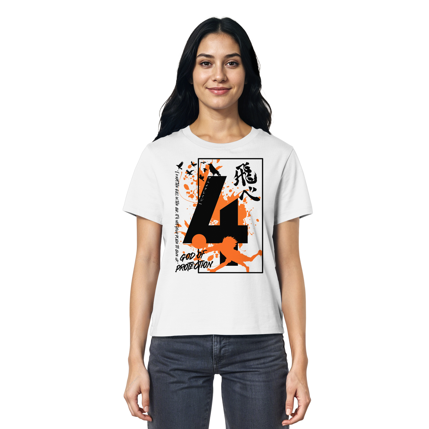 "God Of Protection" Front White Women Organic Shirt