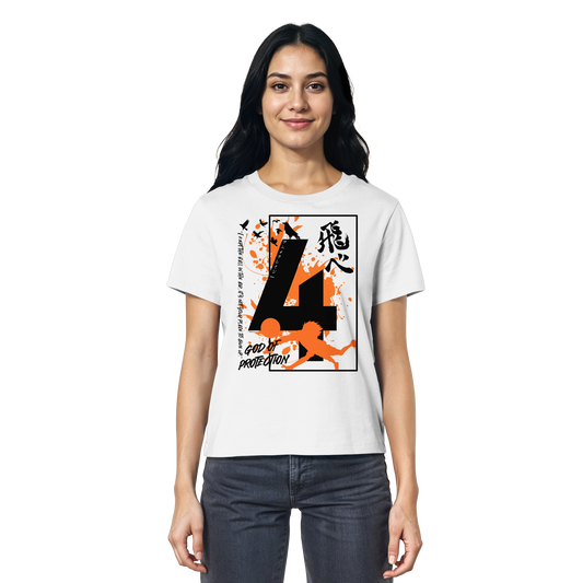 "God Of Protection" Front White Women Organic Shirt