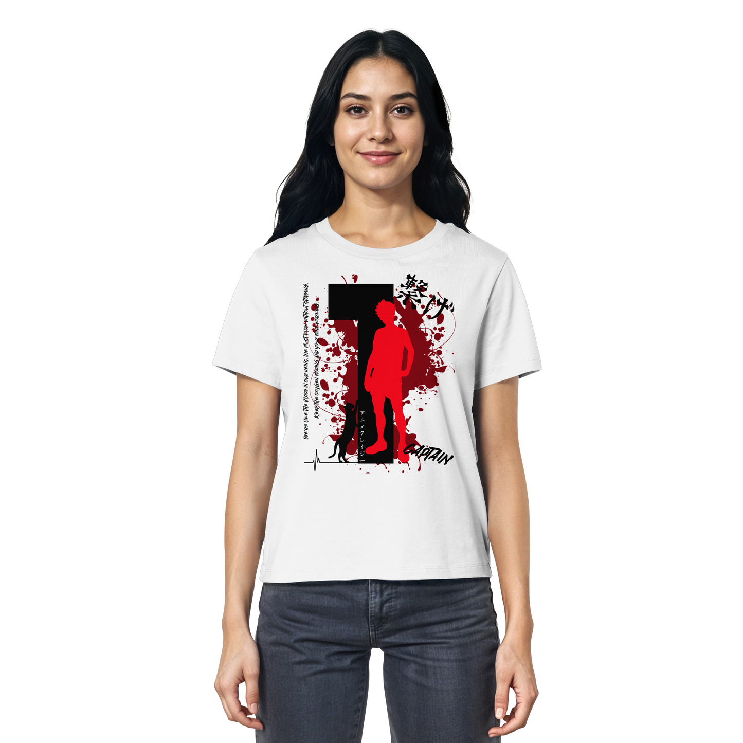 "Captain" Front White Women Organic Shirt
