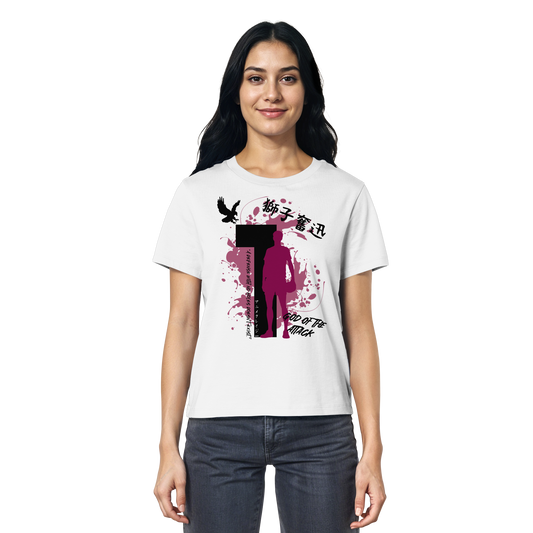 "God Of The Attack" Front White Women Organic Shirt