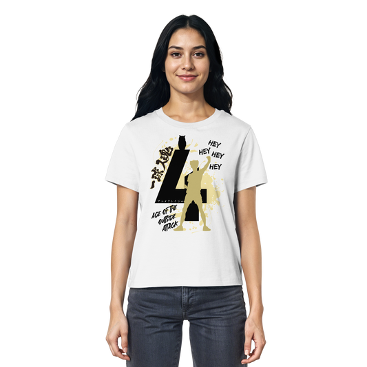 "Ace Of The Outside Attack" Front White Women Organic Shirt