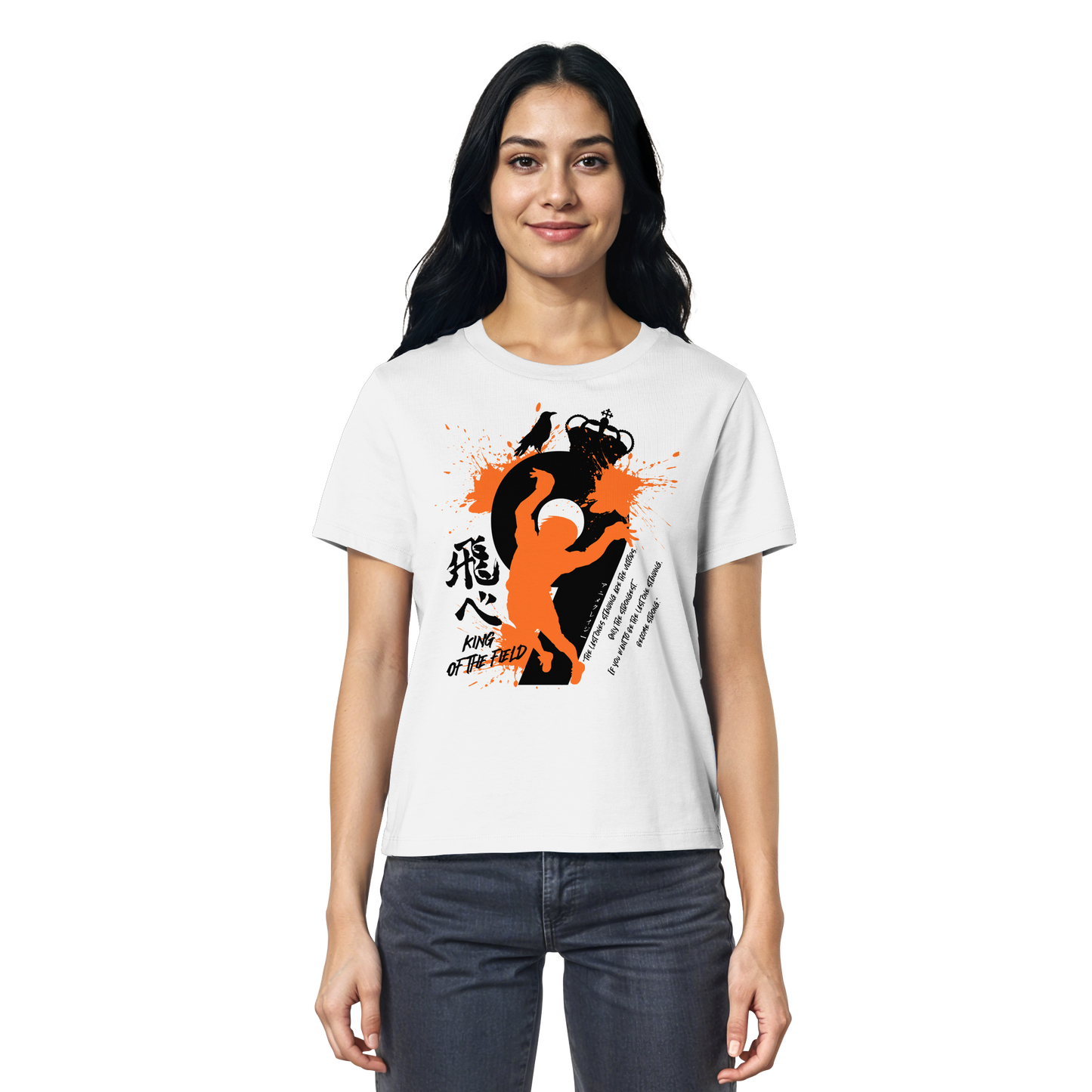 "King Of The Field 2.0" Front White Women Organic Shirt