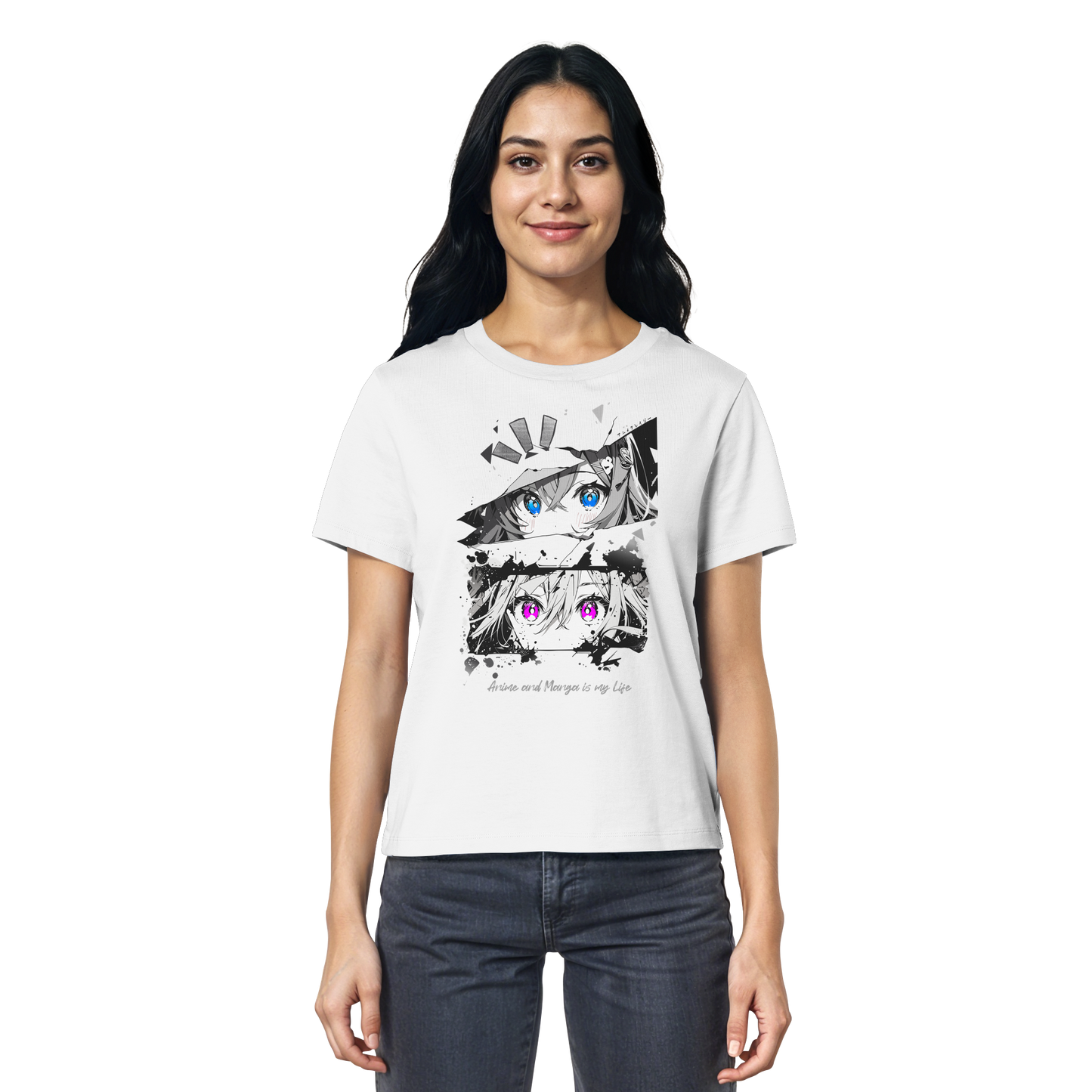 "Anime Eyes" Front - Ladies Organic Shirt